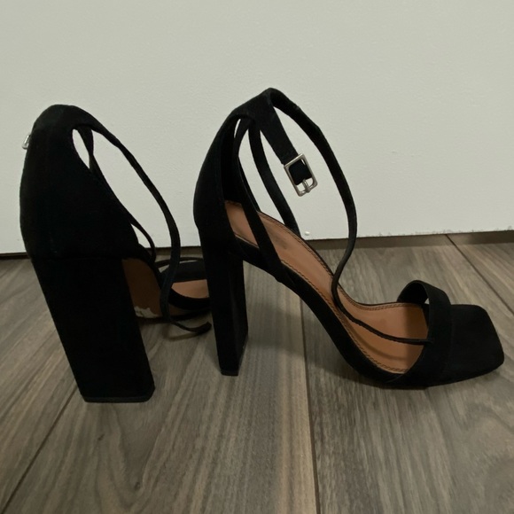 ASOS black strappy heels, square toe UK SIZE - Picture 3 of 5